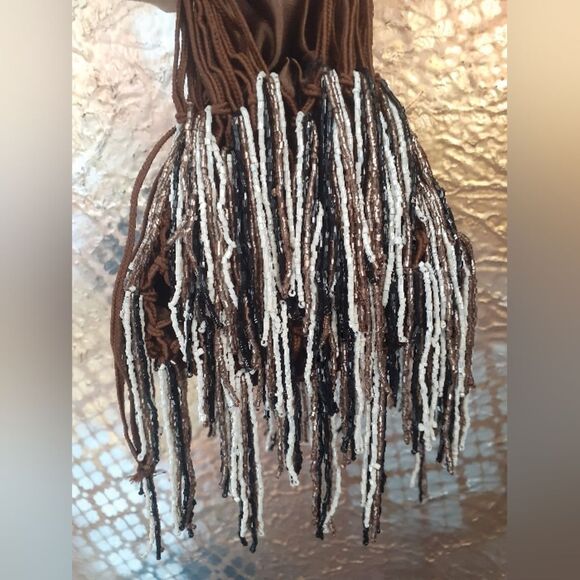 Zara Nwot Beaded And Fringed Mini Bucket Bag - Picture 11 of 15